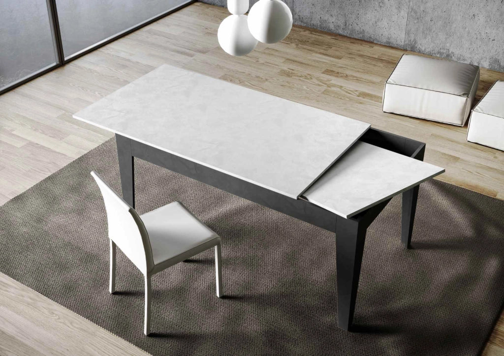 Tavolo Allungabile 120-180x90x77 cm Cico Mix Bianco Spatolato