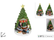 1 Pezzo Giostrina Albero con Babbo Natale Movimento Luci e Musica 2 Decori
