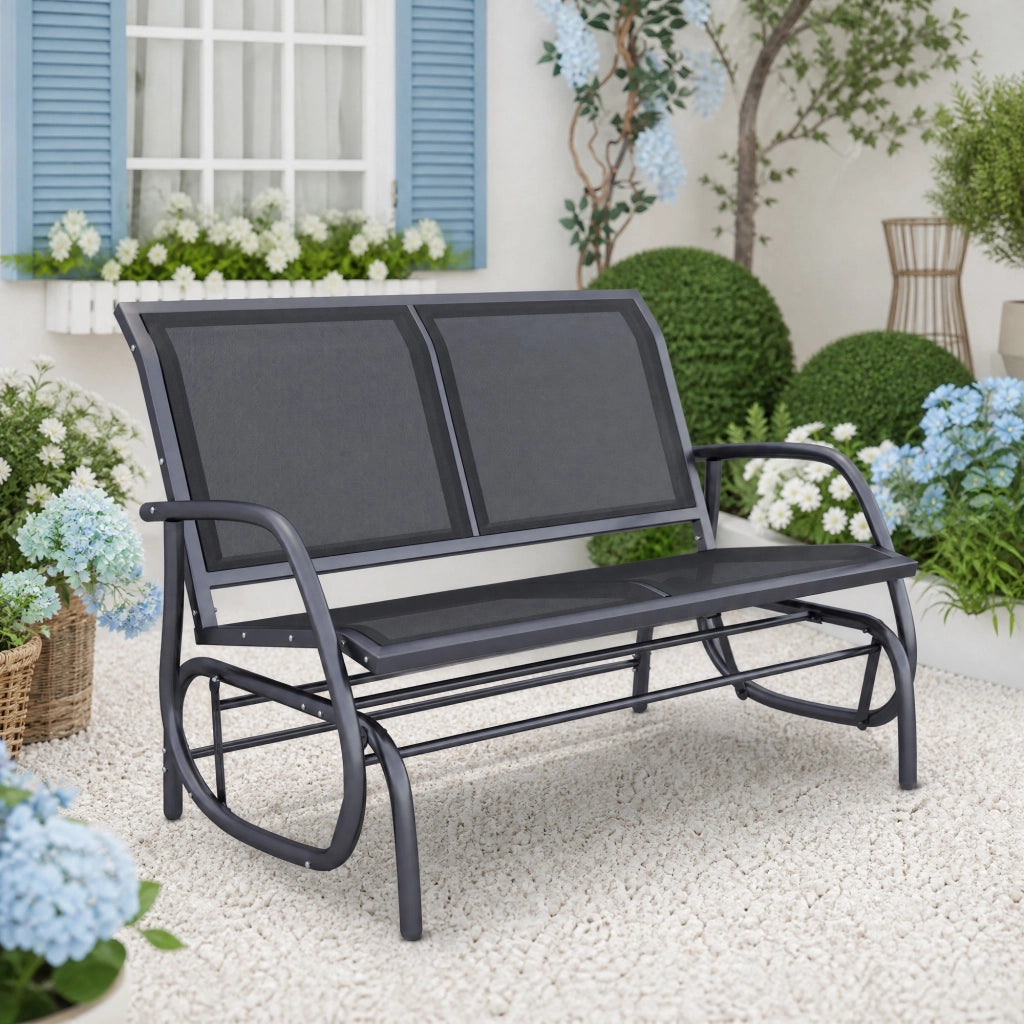 SEDUTA OSCILLANTE 2 posti 120x70x85 cm Metallo Nero