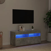 Mobile Porta TV con Luci LED Grigio Cemento 90x35x40 cm 804386