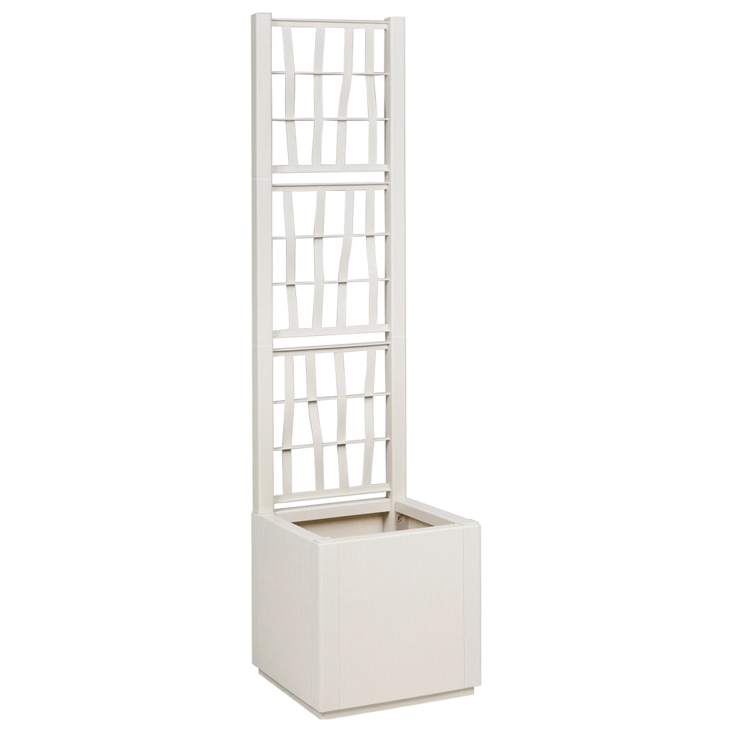 Fioriera da Giardino con Trellis Bianco 36x36x140 cm PP