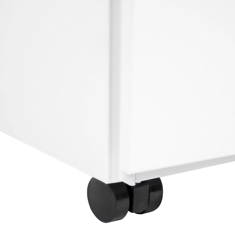 Mobiletto Ufficio Acciaio Nero con Ruote 3 Cassetti Chiusura a Chiave Design Industriale