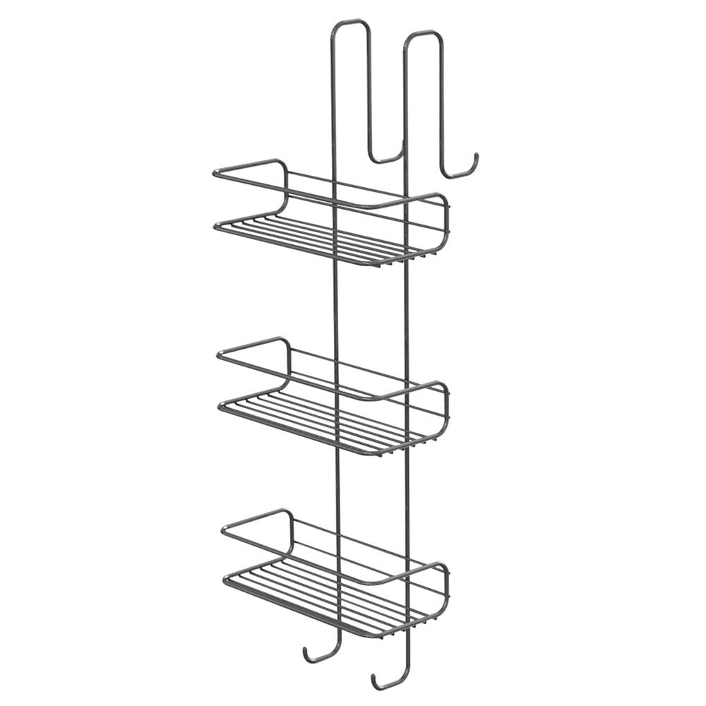 Portaoggetti appendibile da doccia Gedy 24x22x68 cm in metallo nero 3 mensole | Tito