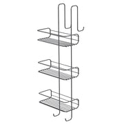Portaoggetti appendibile da doccia Gedy 24x22x68 cm in metallo nero 3 mensole | Tito