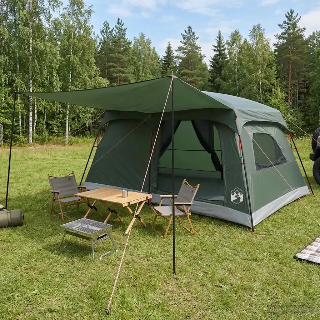 Tenda Familiare con tetto Verde militare 420 x 305 x 200 cm 42028500