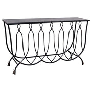 Console in metallo invecchiato nero 144x40x79