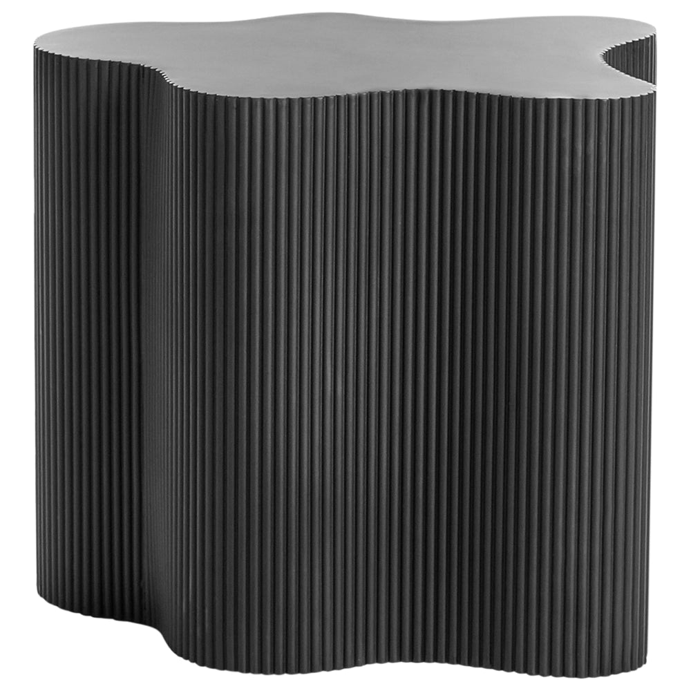Tavolino con piano in MDF bianco design scanalato 40 x 50 cm nero stile moderno Soggiorno