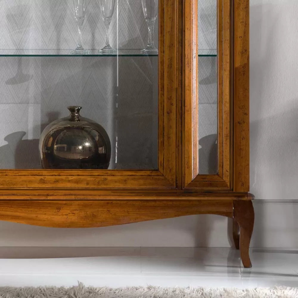 Vetrina classica in legno 1 porta finitura bassano l.111 p.44 h.190 - Mobili 2G