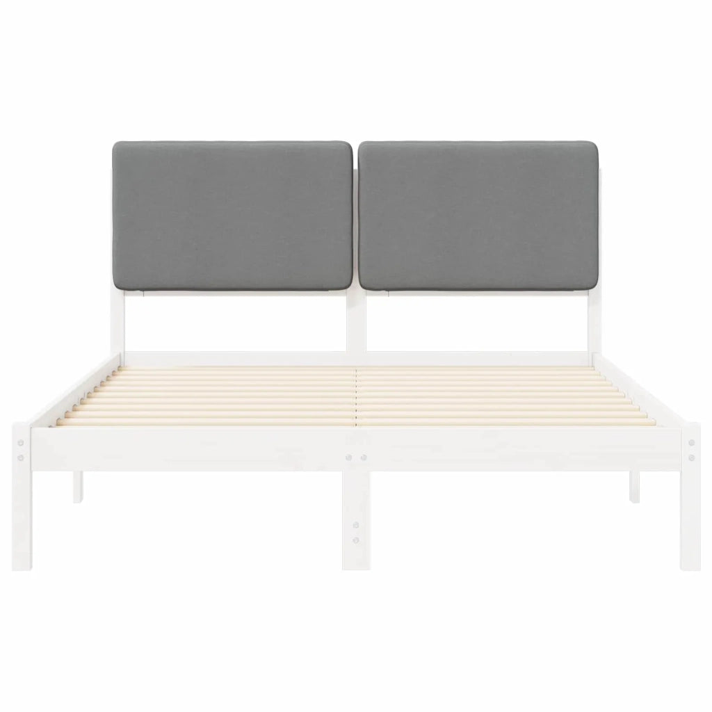 Letto con Testiera Rivestita Grigio chiaro 140 x 200 cm 877908