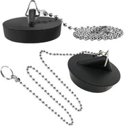 Pompa di scarico universale - 2 pezzi - Gomma - Catena in acciaio inossidabile 40 cm - Stop scarico universale - Resistente al calore - Sostenibile