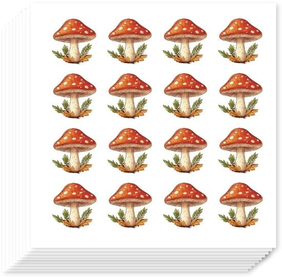 Stickers per Paddenstoel 320 Stuks - Stickers Autoadesivi - Stickers Cartoon - Decorazione per Feste - Attività Artigianali - Materiale Plastico 1,81x1,87cm