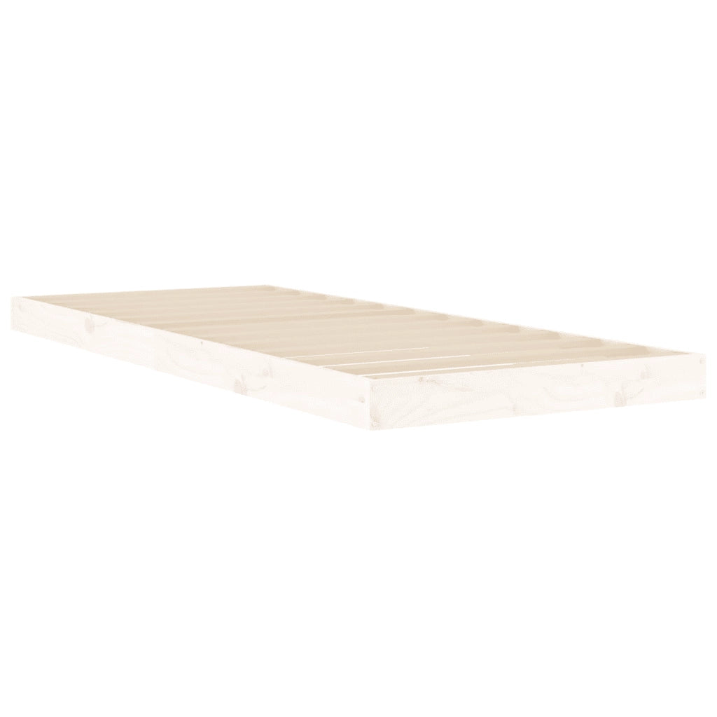 Giroletto senza Materasso Bianco 75x190 Legno Massello di Pino 823485