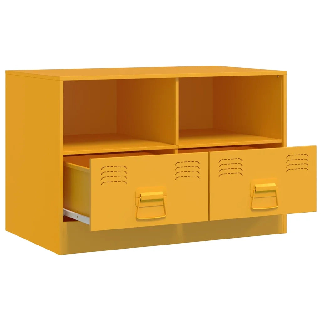 Mobili TV 2 pz Giallo Senape 67x39x44 cm in Acciaio 841745