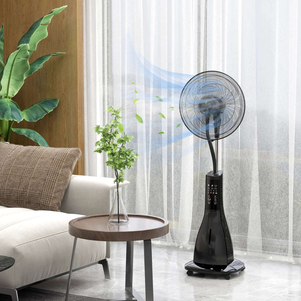 Ventilatore Nebulizzatore con Serbatoio 3L ¨C zephmum ¨C Nero 44.5x38.5x120 cm