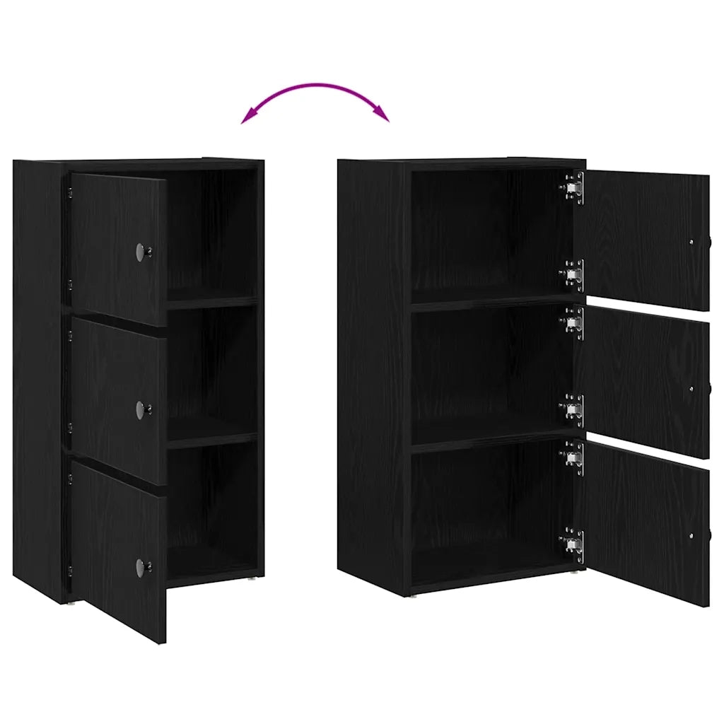 vidaXL Libreria Rovere Nero 40x24x77 cm in Legno Multistrato