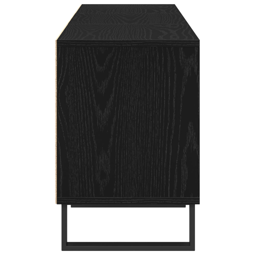 Mobile per TV Nero Rovere 150x30x44,5 cm Legno ingegnerizzato