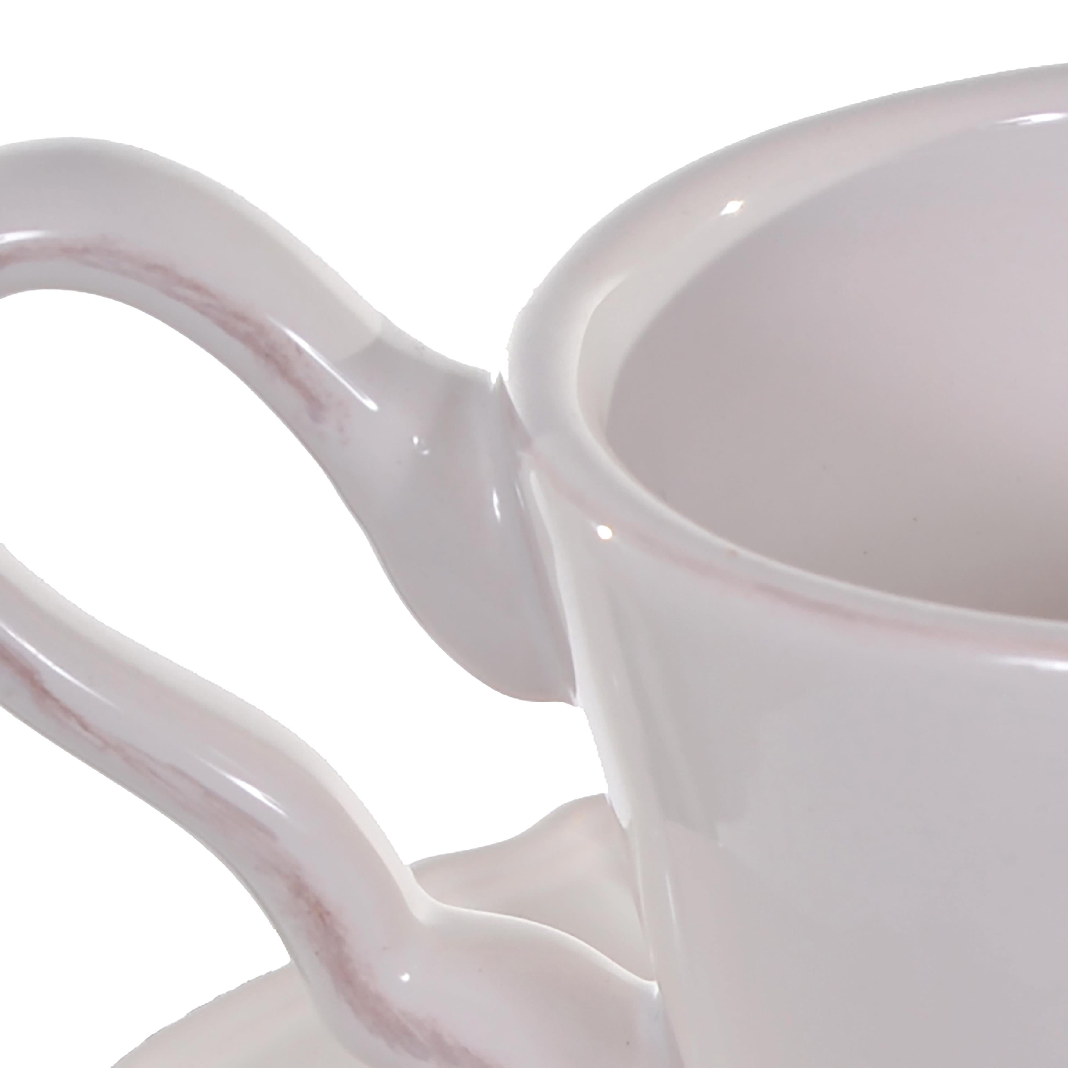 Set 3 Kit Tazze in Ceramica con Piattino Larghezza 14 cm