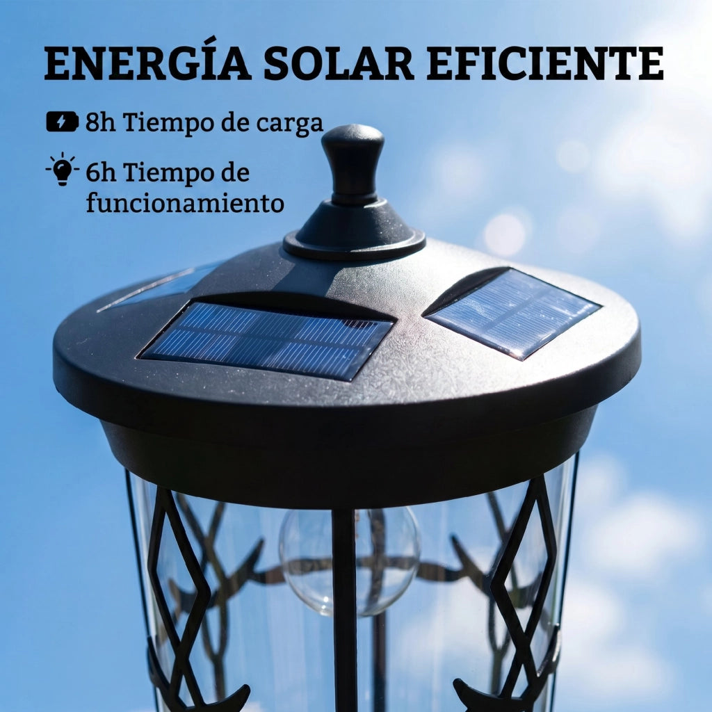 Lampada Solare da Giardino con Vaso ¨C Zephmum ¨C 2 Luci 100/50 lm IP44 Nero