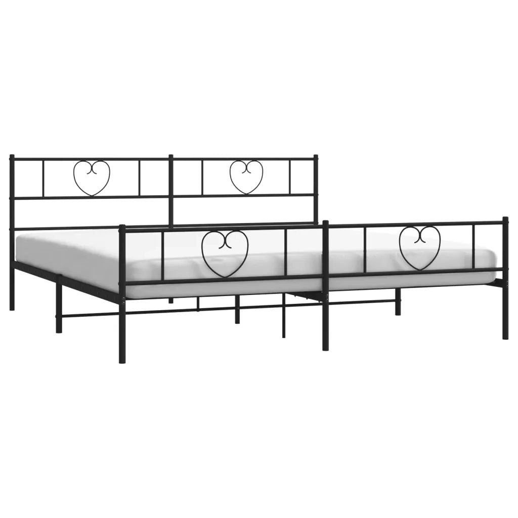 Giroletto con Testiera e Pediera Metallo Nero 180x200 cmcod mxl 126761