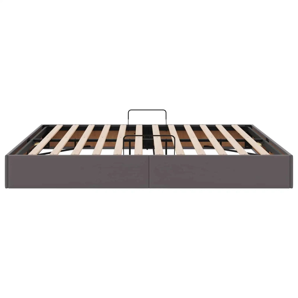 Letto ottomano Grigio 180 x 200 cm Pelle Sintetica 3442784