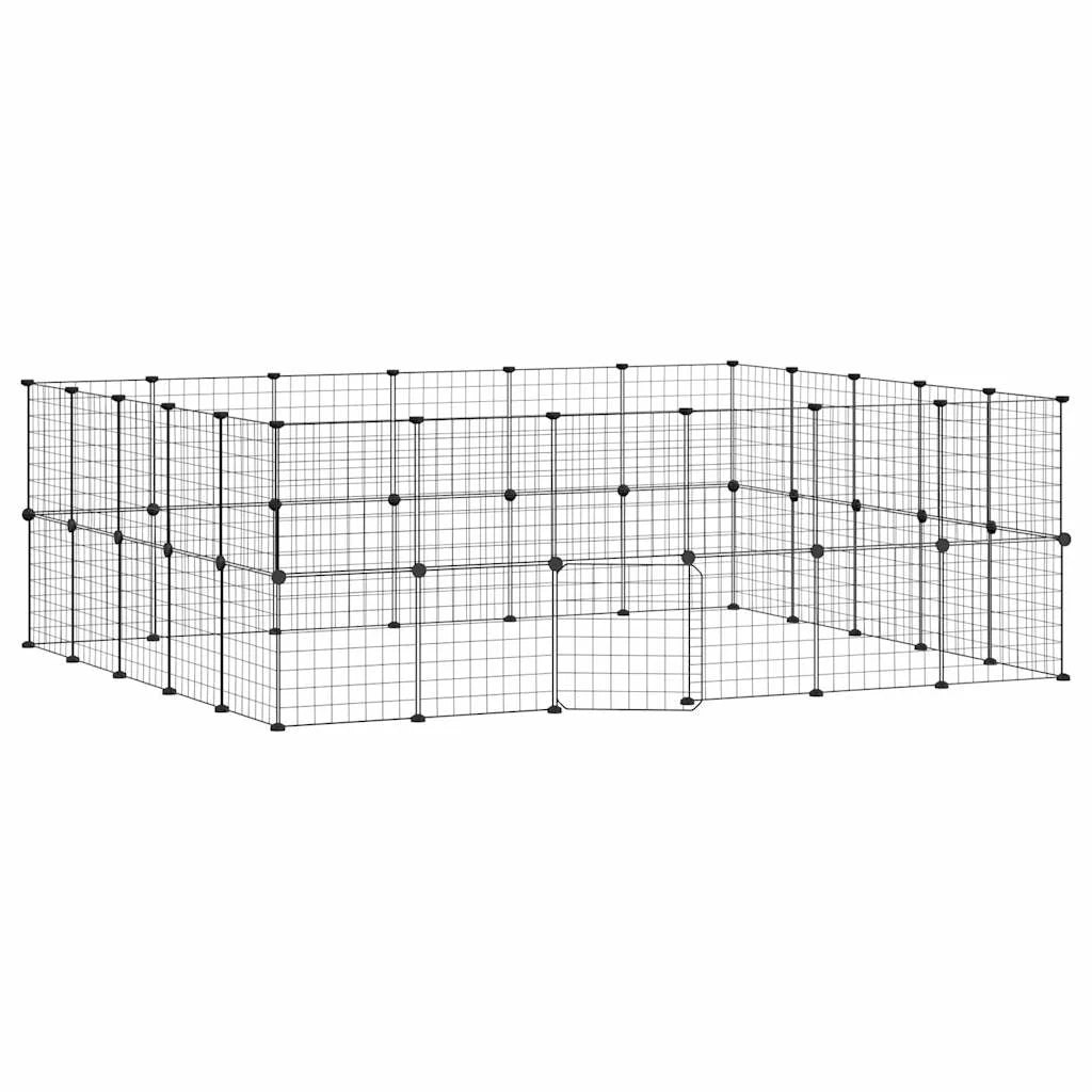 Gabbia per animali domestici con 44 pannelli e porta 35 x 35 cm nera 02_0041586