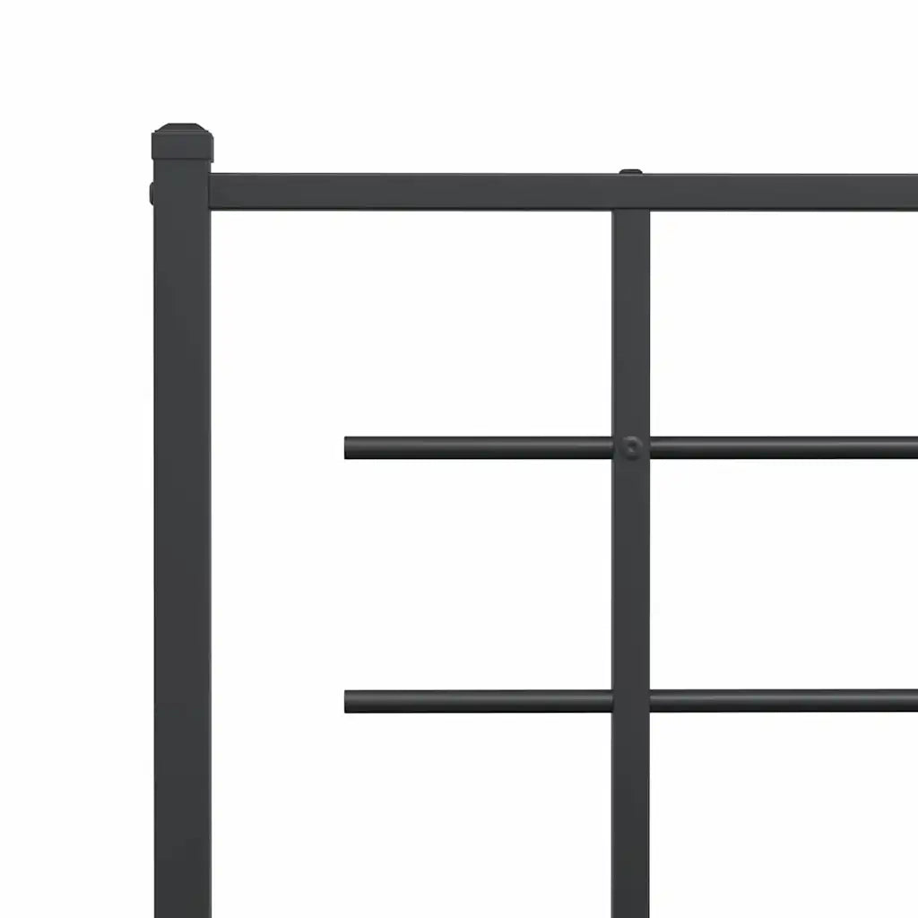 Giroletto con Testiera e Pediera Metallo Nero 150x200 cm 355581