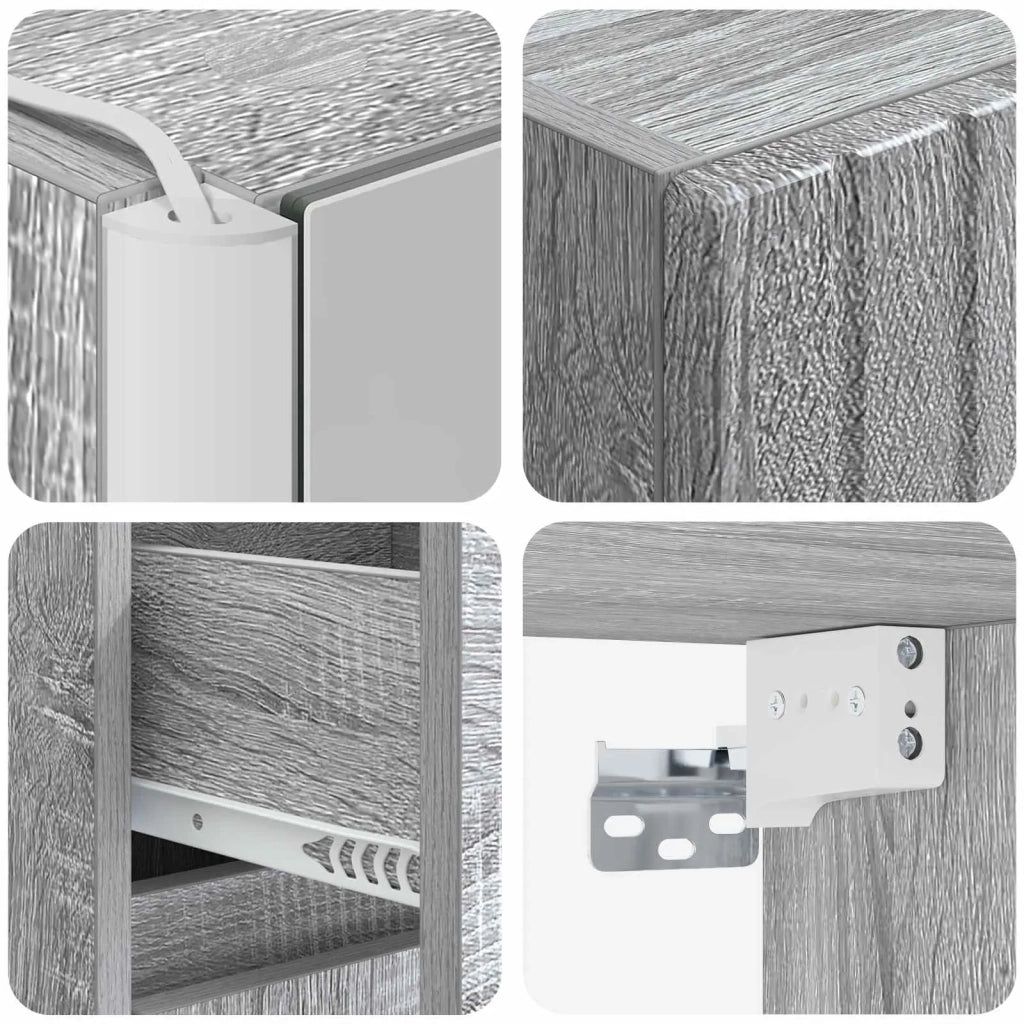 Set di mobili per il bagno 4 pcs Sonoma grigio 3407476