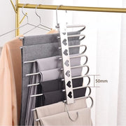 Hangers per pantaloni spaziali pieghevoli - Beugelli antiscivolo multifunzionali per pantaloni e sciarpe, set da 2