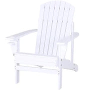 Sedia da Giardino Adirondack in Legno Bianco, Con Porta Bicchieri, Impermeabile e Anti-Muffa, 97x72.5x93cm