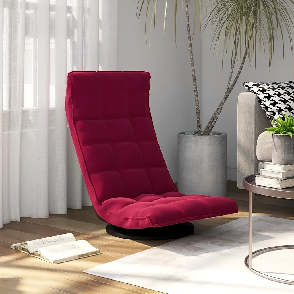 Sedia da Terra Girevole Rosso Vino in Velluto CFW1446015