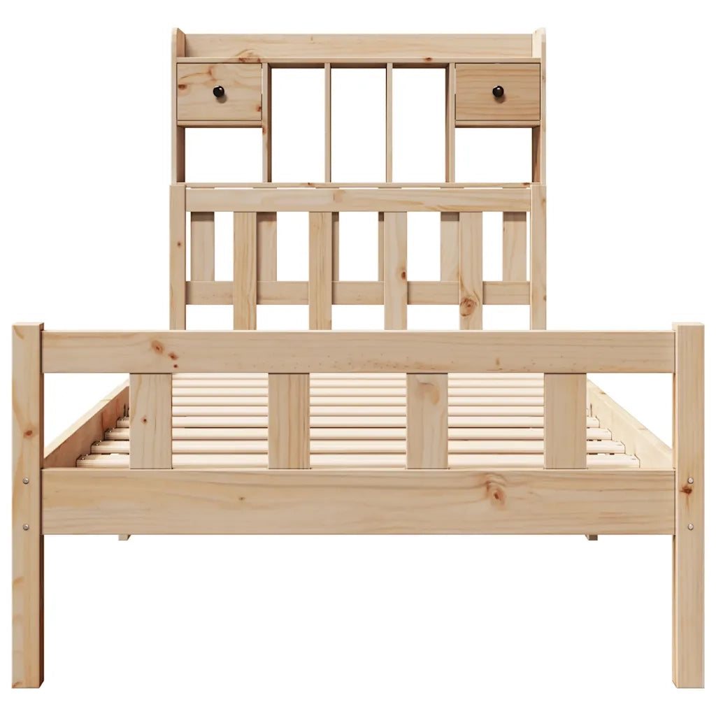 Letto Libreria senza Materasso 90x190 cm Legno Massello Pino 3322158