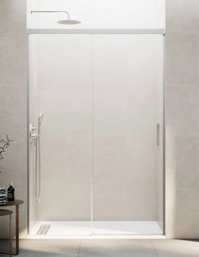 Porta doccia scorrevole 1+1 THALASSA (BASIC) 105 cm Profilo Nichel vetro trasparente