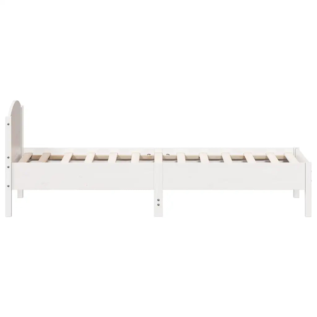 Giroletto senza Materasso Bianco 100x200 cm Legno Massello Pino 842615