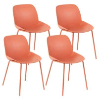 E-STYLO Sedia da pranzo in polipropilene ruggine e gambe in metallo ruggine, 55cm X 46cm H. 79cm.