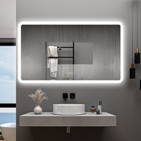 AICA Specchio da bagno  70 x 120 cm, dimmerabile, Blue tooth, Funzione Memoria, antiappannamento, 3 colori