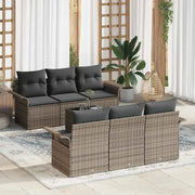 Set Divano da Giardino con cuscino 7 pcs Grigio polyrattan 3353918