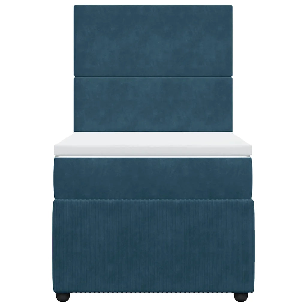 Giroletto a Molle con Materasso Blu 90x200 cm in Velluto 3294536