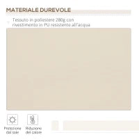 Tenda da Sole per Esterno a Bracci Avvolgibile con Apertura a Manovella, 360x250 cm, Crema