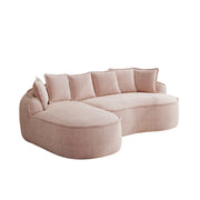Divano modulare senza telaio in ciniglia; seduta ergonomica; 2 moduli; rosa