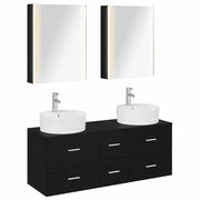 Set di mobili per il bagno 5 pcs Rovere Nero 3406928