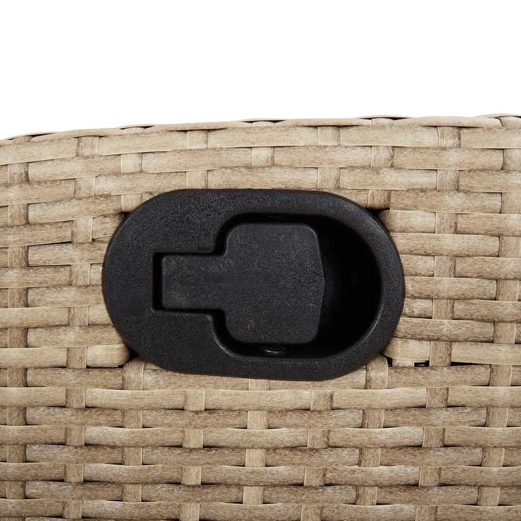 Set da Pranzo da Giardino 7 pz con Cuscini Beige in Polyrattan 3212496