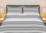 Completo Lenzuola Stiro Facile 100% Cotone Made Italy Effetto Seta Disegno Creo - Matrimoniale - Grigio