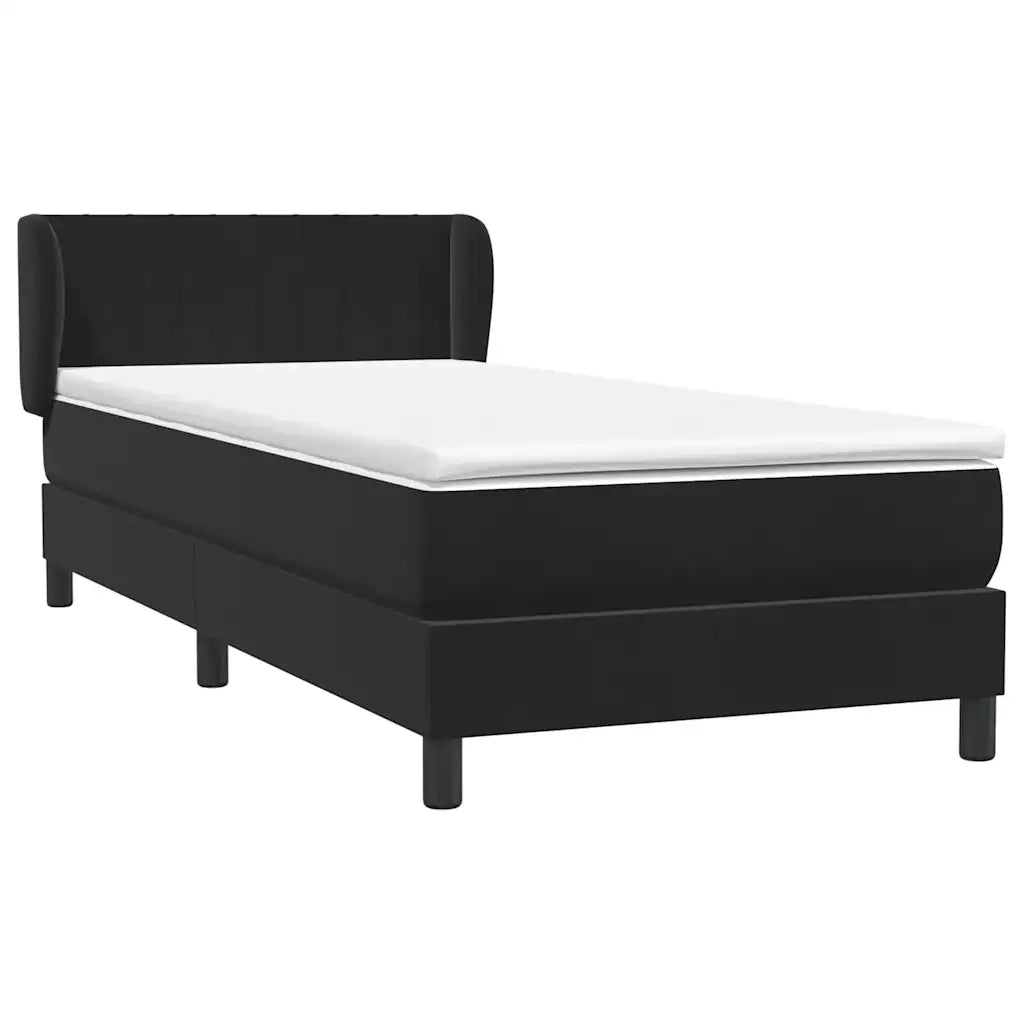 Giroletto a Molle con Materasso Nero 80x220 cm Velluto 3317717