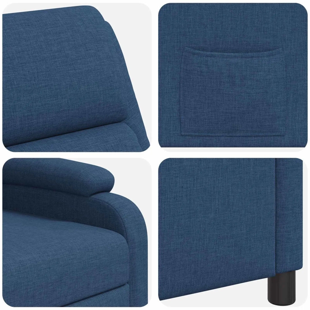 Divano Sedia-Poltrona reclinabile Blu Tessuto 105359