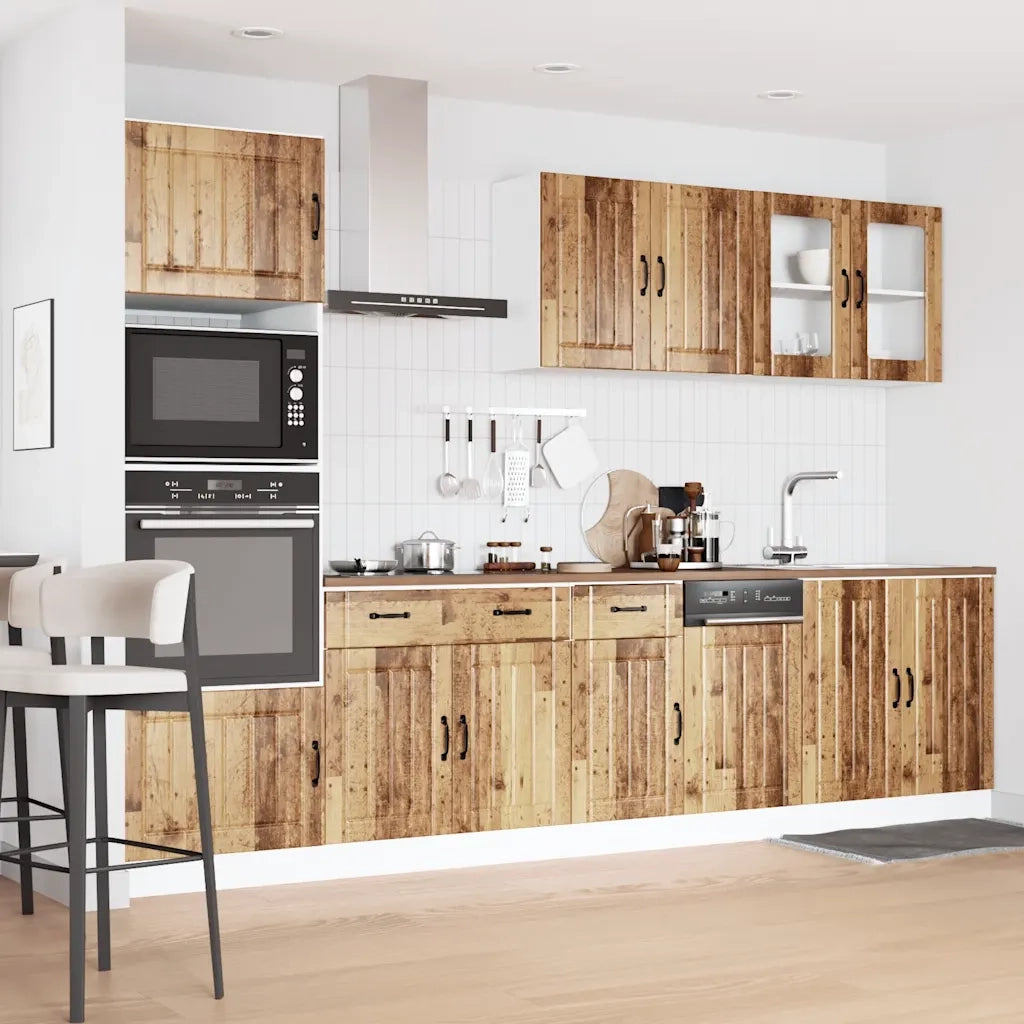 Set Mobili da Cucina 7 pz Kalmar Legno Vecchio in Truciolato 3314749