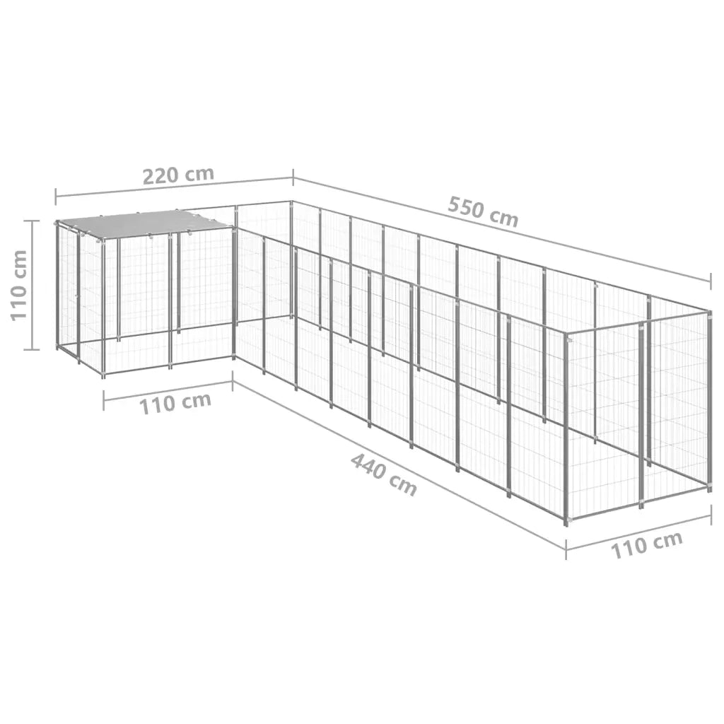 Gabbia per Cani Argento 7,26 mÂ² in Acciaio   cod mxl 48586