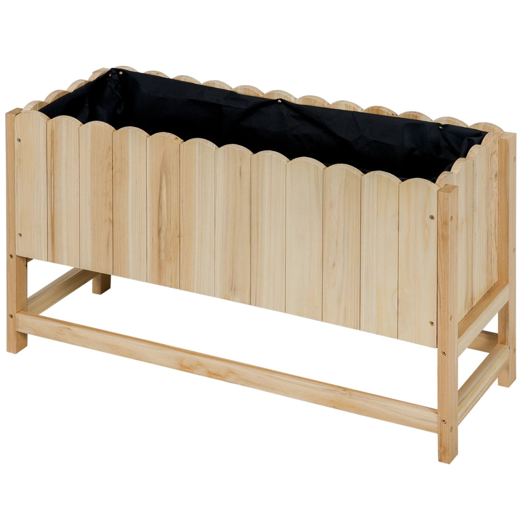 Fioriera da Esterno Verticale in Legno con Foro di Drenaggio e Rivestimento Interno, 86x30x50 cm
