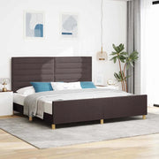 Struttura del letto Marrone scuro 200 x 200 cm Tessuto 3344679