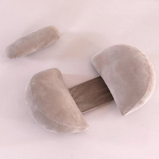 Cuscino per la gravidanza per dormire comodamente durante la gravidanza con copertura rimovibile e lavabile e supporto per la pancia e la schiena (grigio scuro e kaki)