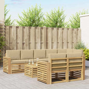Set di divani da esterno 9 pcs Bianco e Beige 59 x 59 x 37 cm 3392083